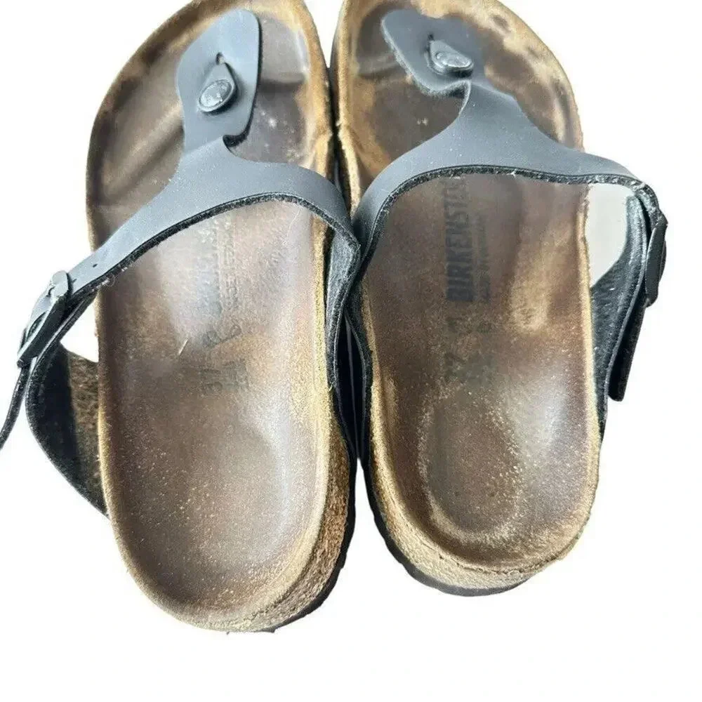 Birkenstock‎ Gizeh Leather Thong Sandals Women's 37/6 Black